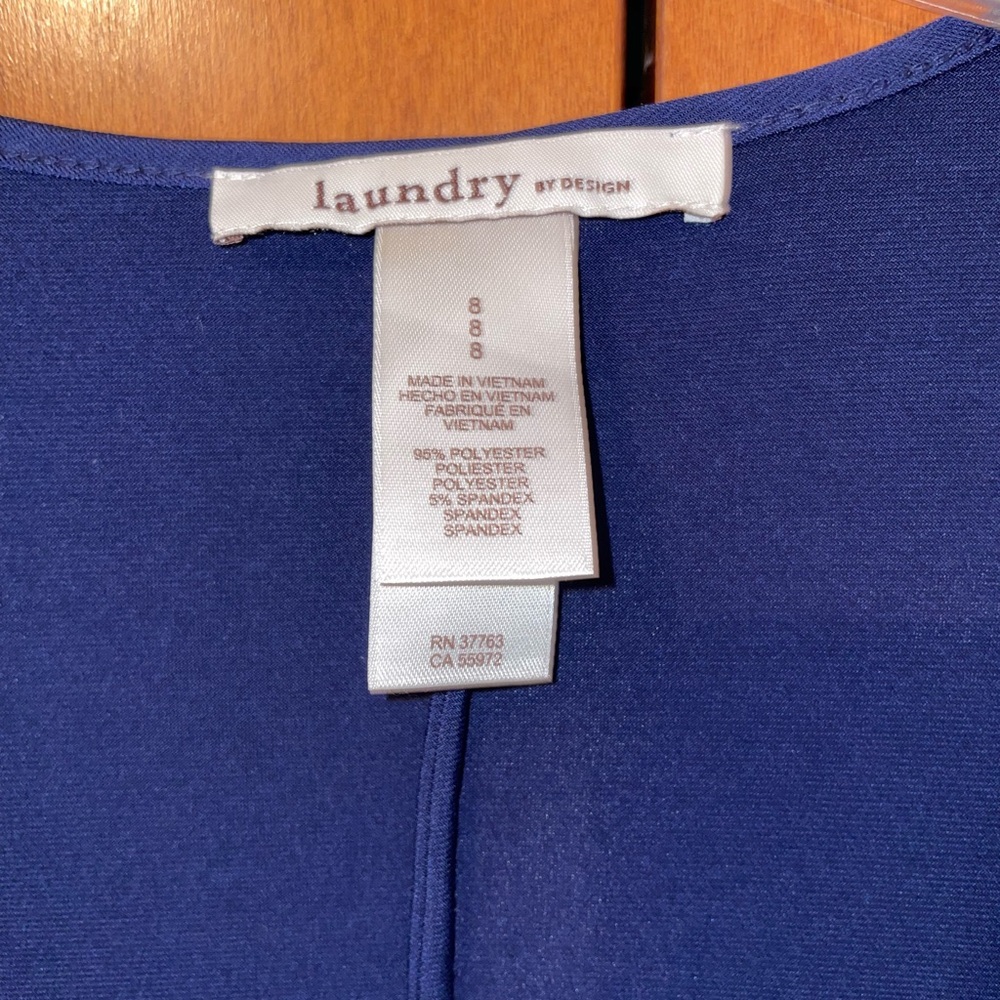 NWT- Laundry by Design - navy stylish dress sz 8 - Picture 3 of 3